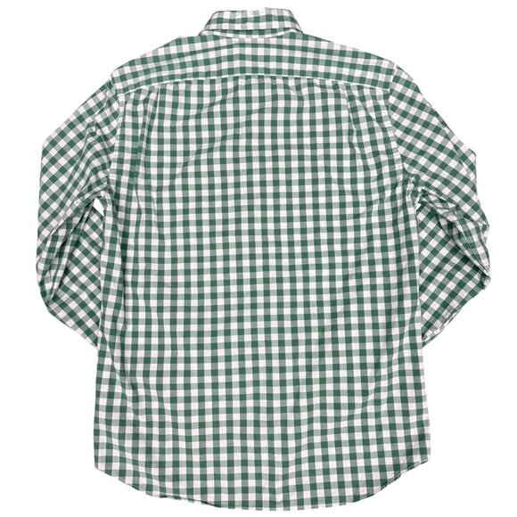Men's J. CREW Green Gingham Flex Washed Slim‎ Fit Dress Shirt- Size M - Picture 4 of 10